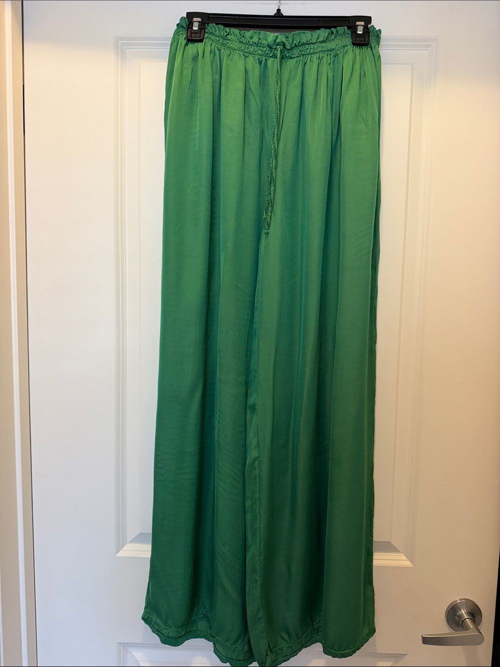 Kiwi Emerald Green Maxi Skirt with Drawstring Waist